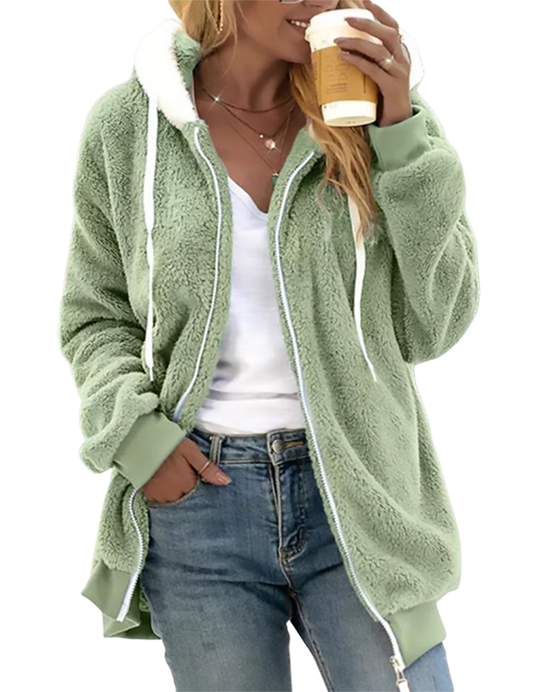 Thérèse Soft and Casual Zip-Up Fleece Jacket