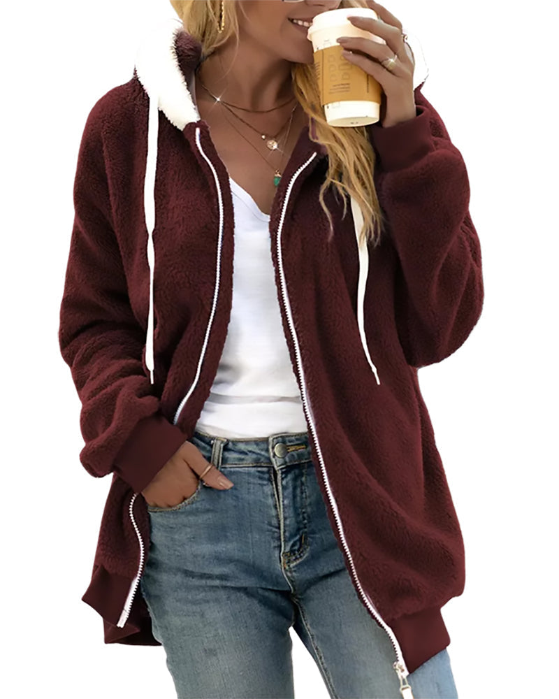 Thérèse Soft and Casual Zip-Up Fleece Jacket
