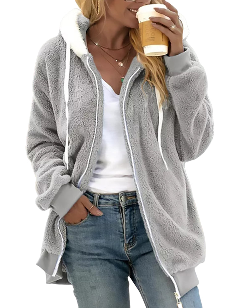 Thérèse Soft and Casual Zip-Up Fleece Jacket