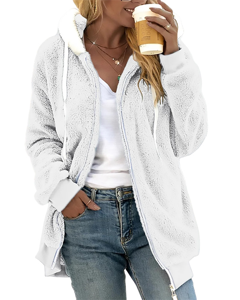 Thérèse Soft and Casual Zip-Up Fleece Jacket