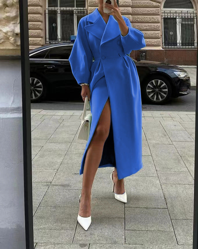 Manteau Vintage Long à Manches Lanternes