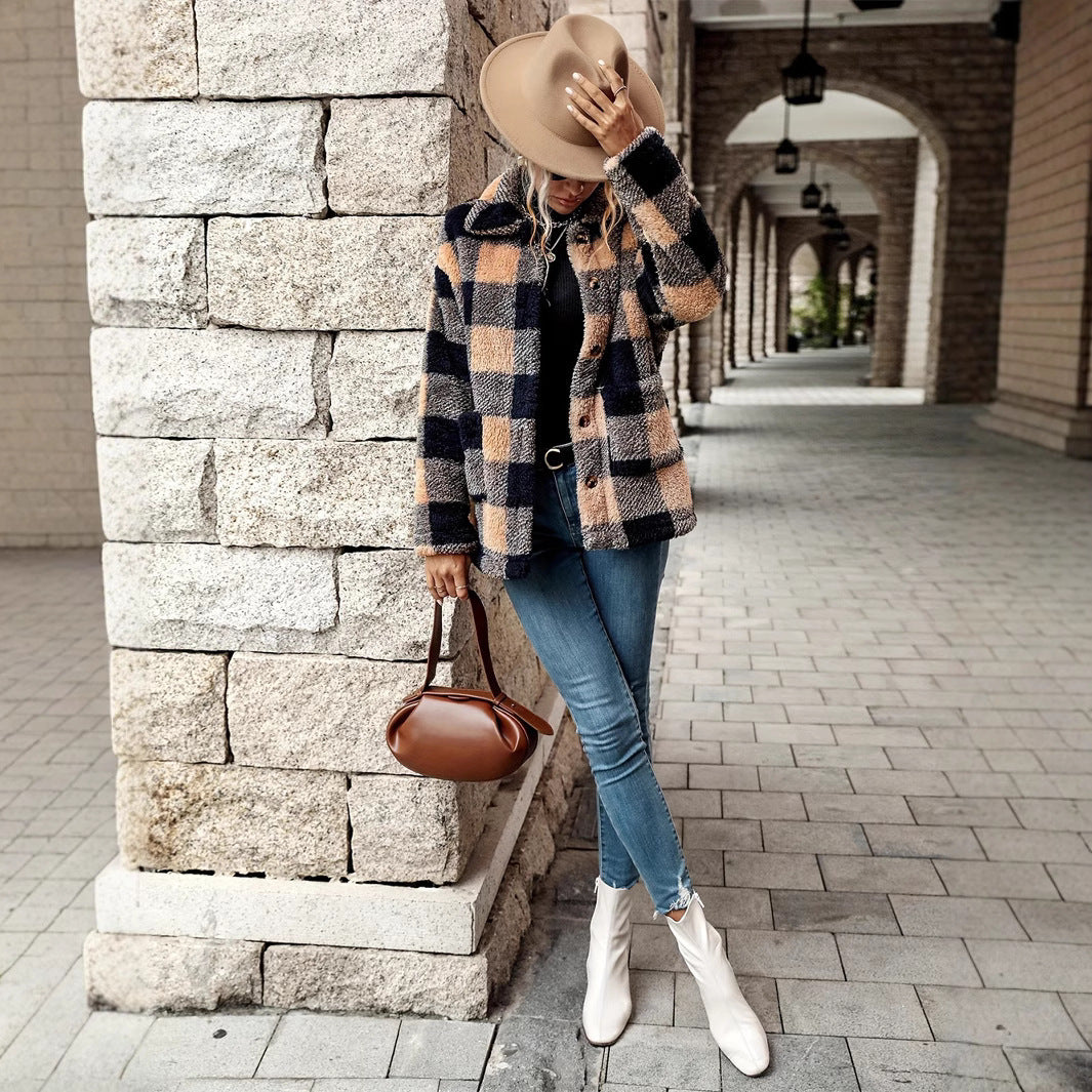 Casual Plaid Coat – Warmth and Style Combined