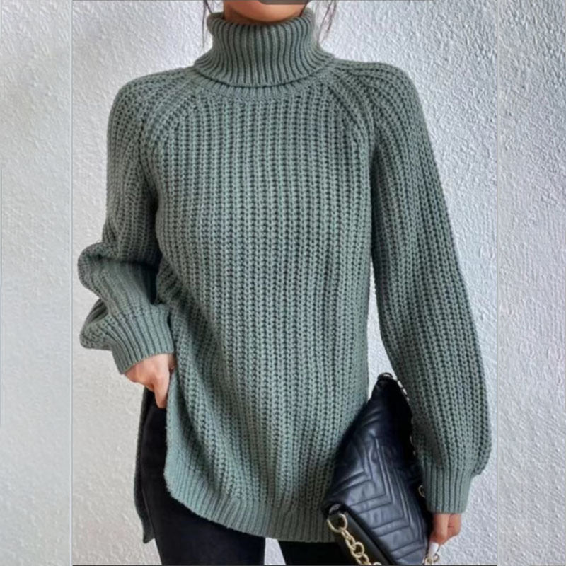 Pull Col Haut Roulé en Laine