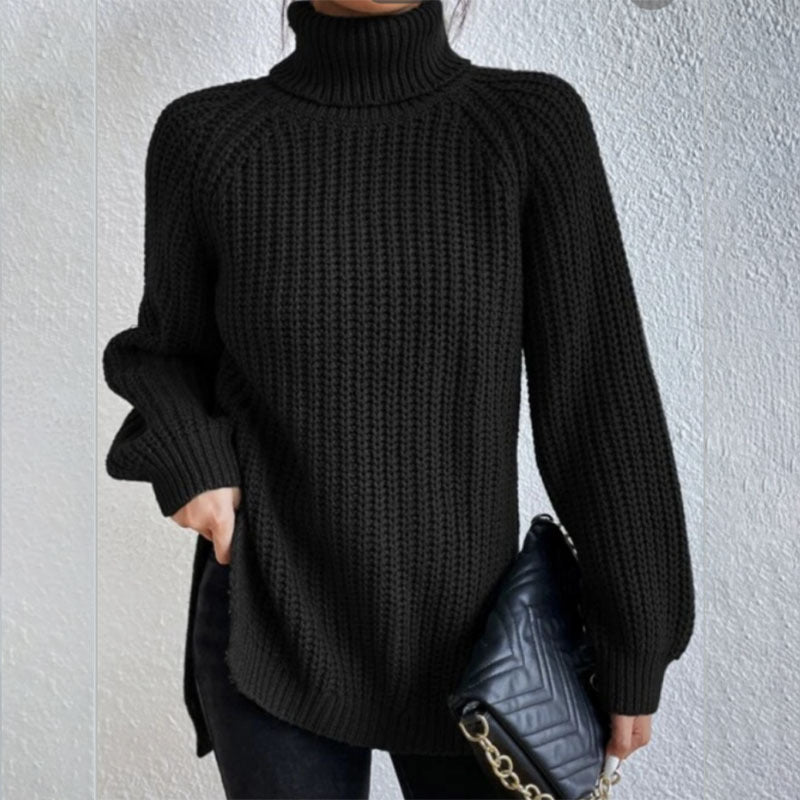 Pull Col Haut Roulé en Laine