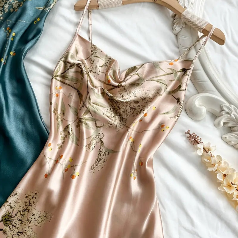 Léa Floral Satin Nightgown