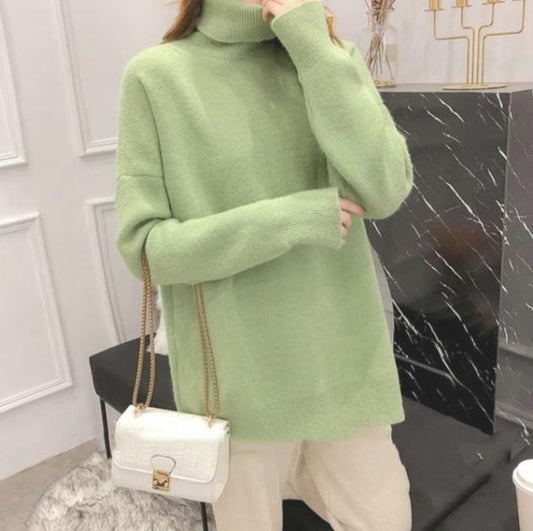 Casual Rolled Collar Autumn Pullover