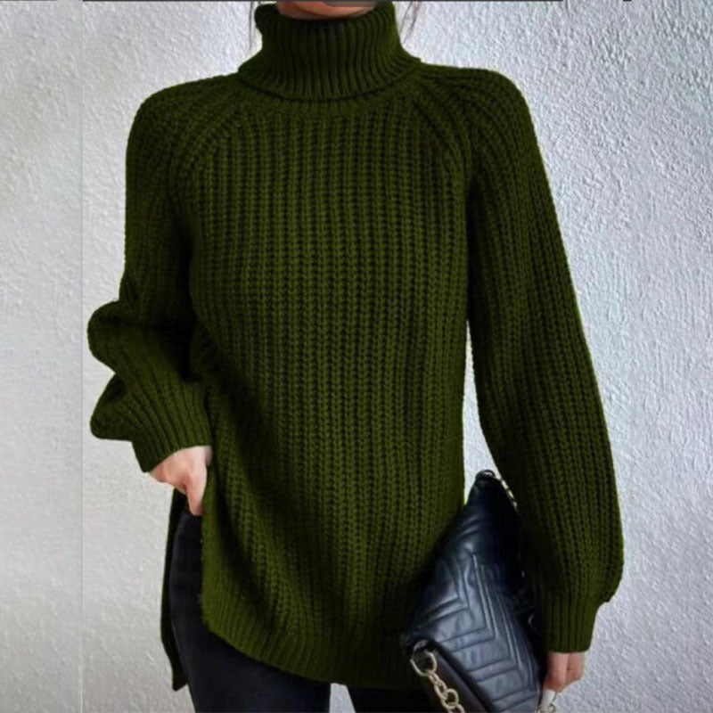 Pull Col Haut Roulé en Laine