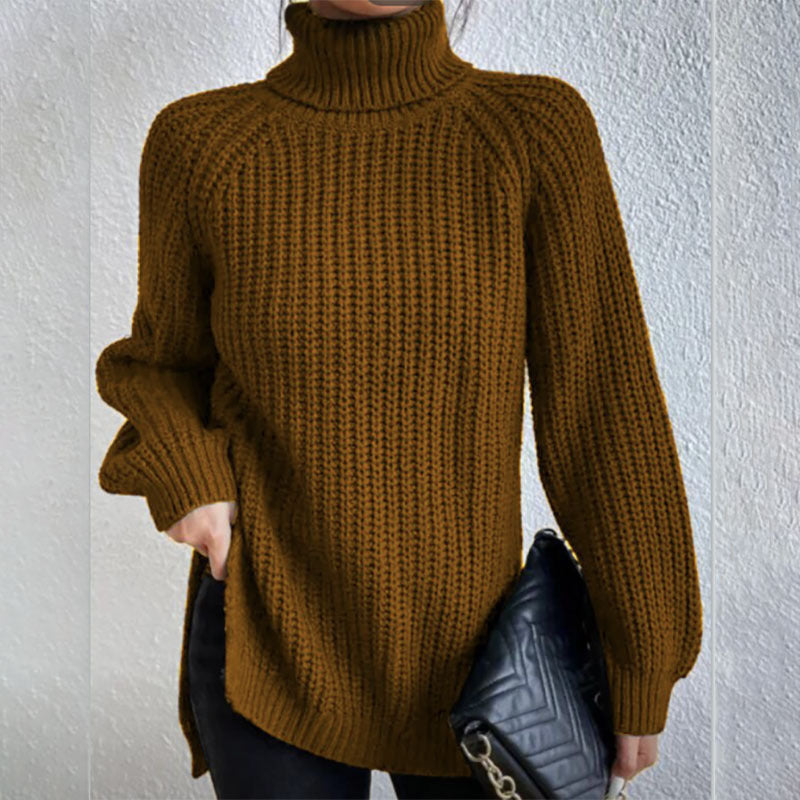 Pull Col Haut Roulé en Laine