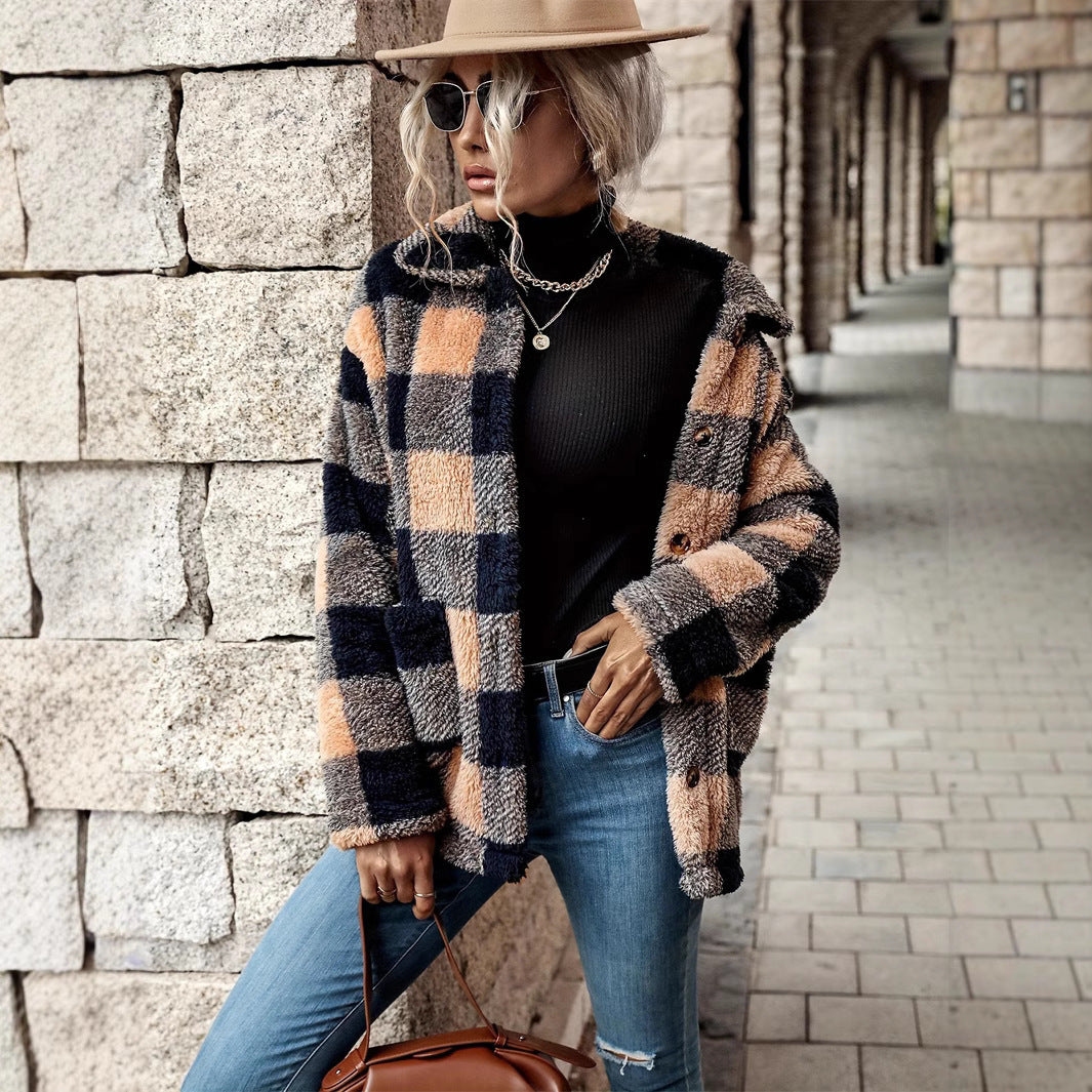 Casual Plaid Coat – Warmth and Style Combined