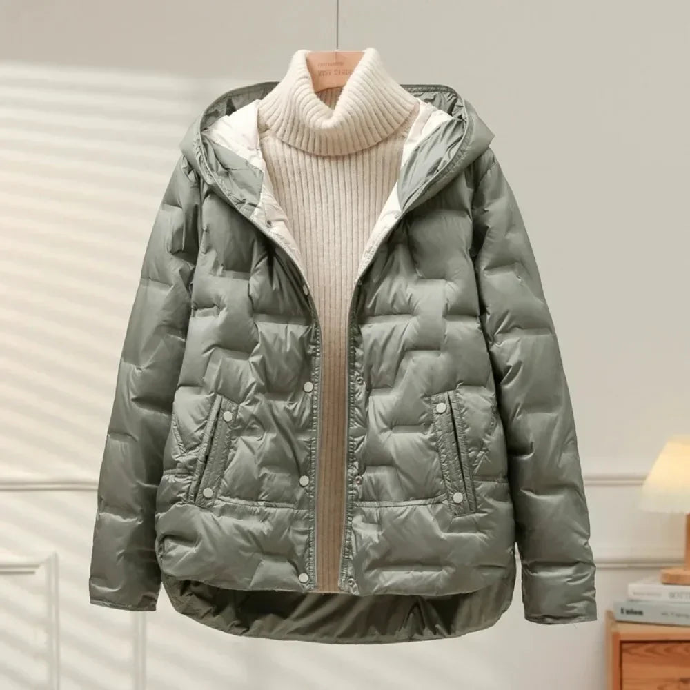 Camille warm and elegant quilted down jacket
