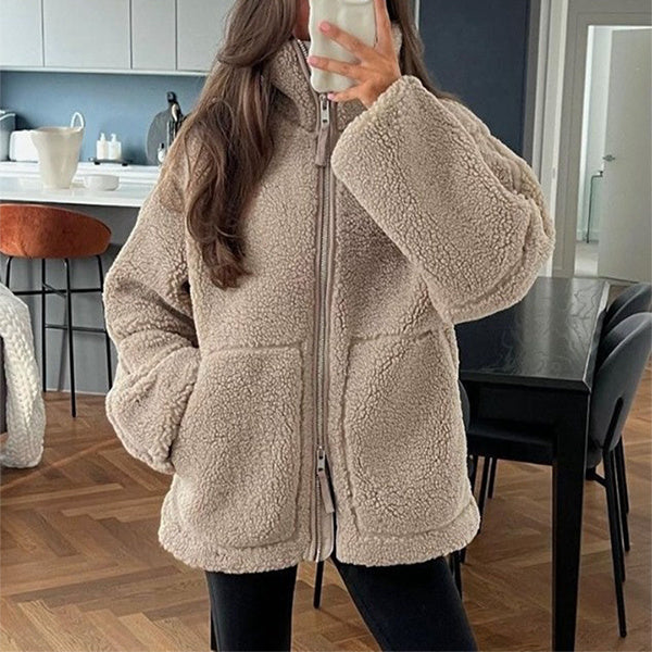 Zip-Up Jacket in Mixed Wool – Elegance and Comfort for Winter