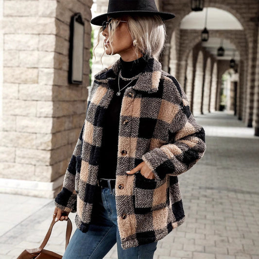 Casual Plaid Coat – Warmth and Style Combined
