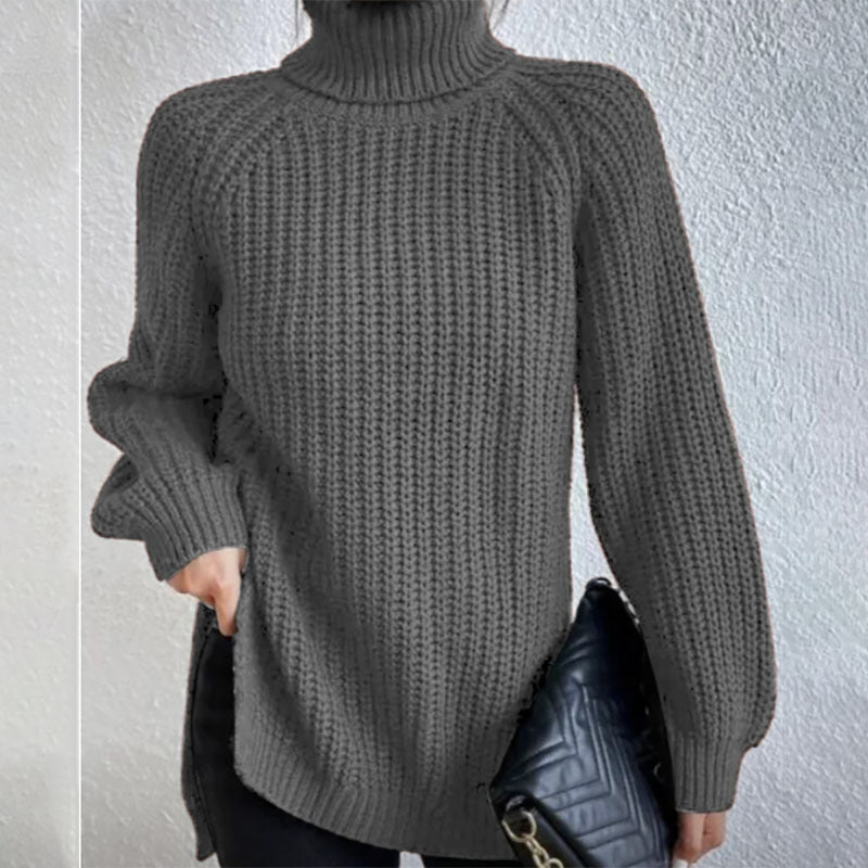 Pull Col Haut Roulé en Laine