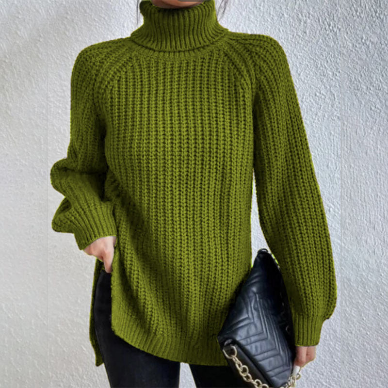 Pull Col Haut Roulé en Laine