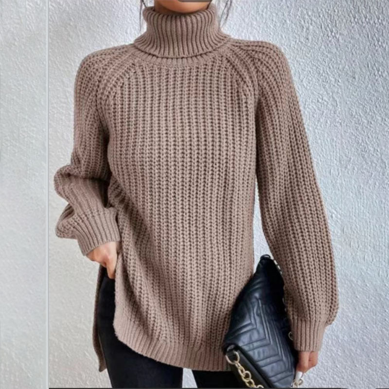 Pull Col Haut Roulé en Laine
