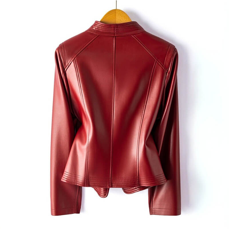 Elegant and structured vegan leather jacket by Sophie