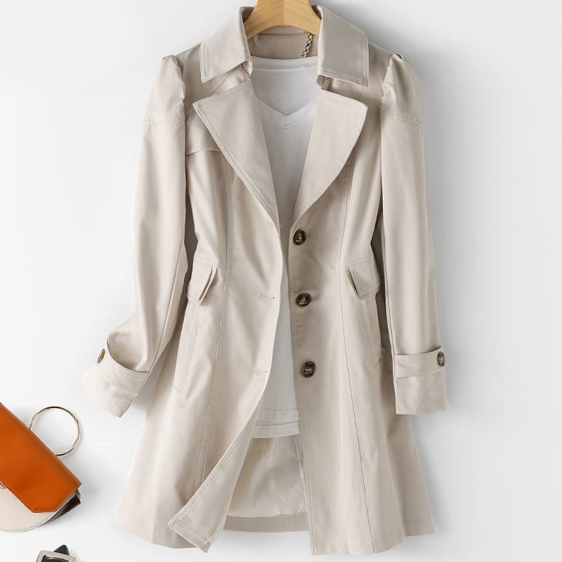 Léa Trench Elegant Water-Repellent Mid-Length