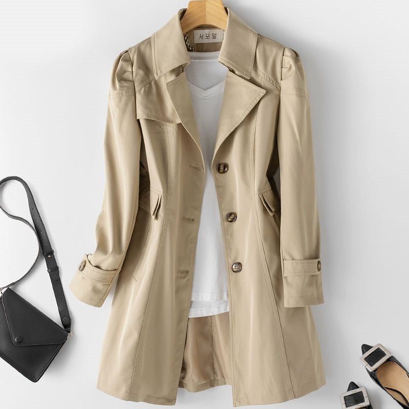 Léa Trench Elegant Water-Repellent Mid-Length