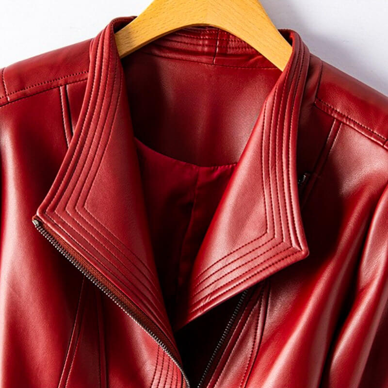 Elegant and structured vegan leather jacket by Sophie