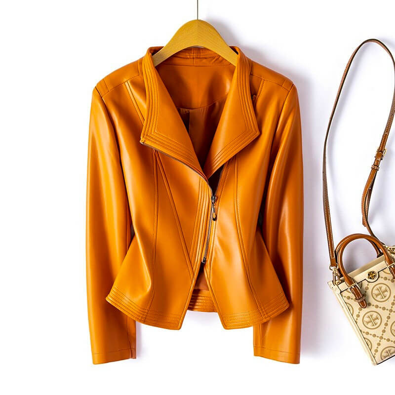 Elegant and structured vegan leather jacket by Sophie