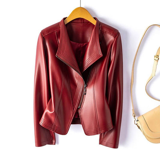 Elegant and structured vegan leather jacket by Sophie