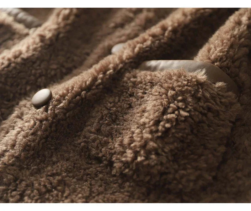 Emma Cozy Winter Coat in Faux Sheepskin