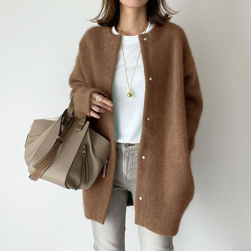Élise cardigan in soft wool and luxurious suede