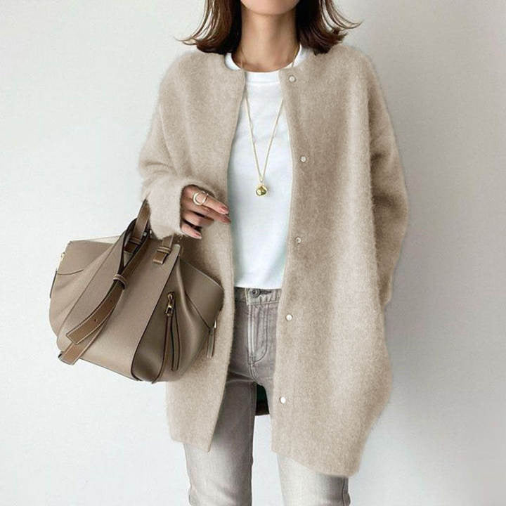 Élise cardigan in soft wool and luxurious suede