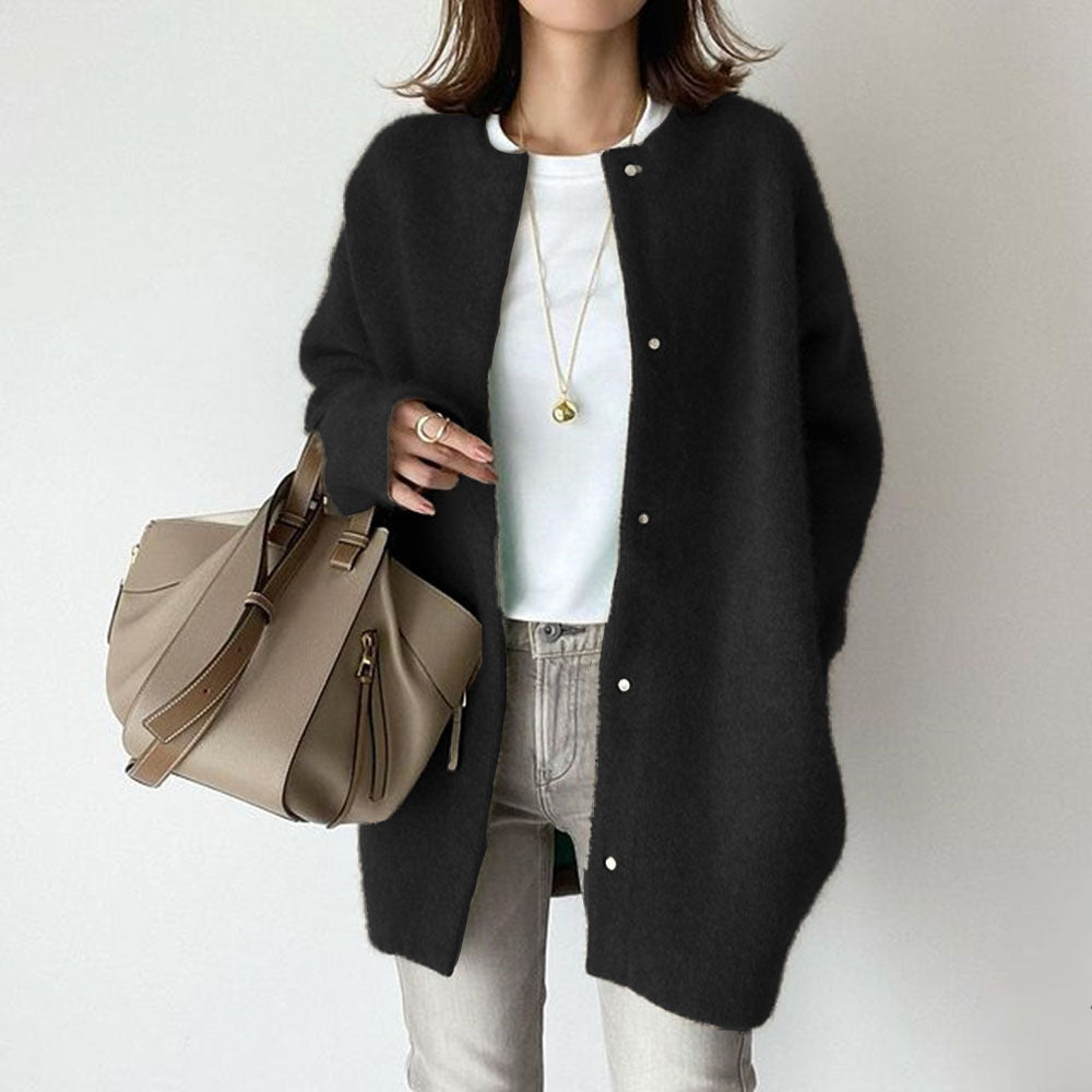 Élise cardigan in soft wool and luxurious suede