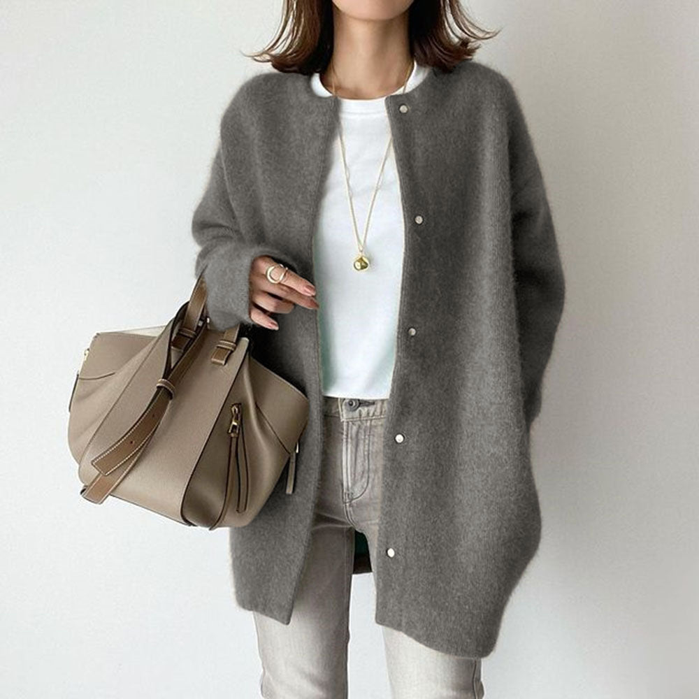 Élise cardigan in soft wool and luxurious suede