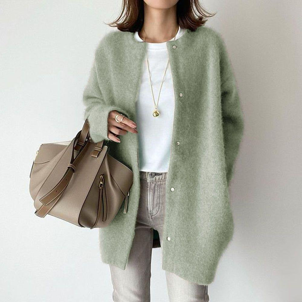 Élise cardigan in soft wool and luxurious suede