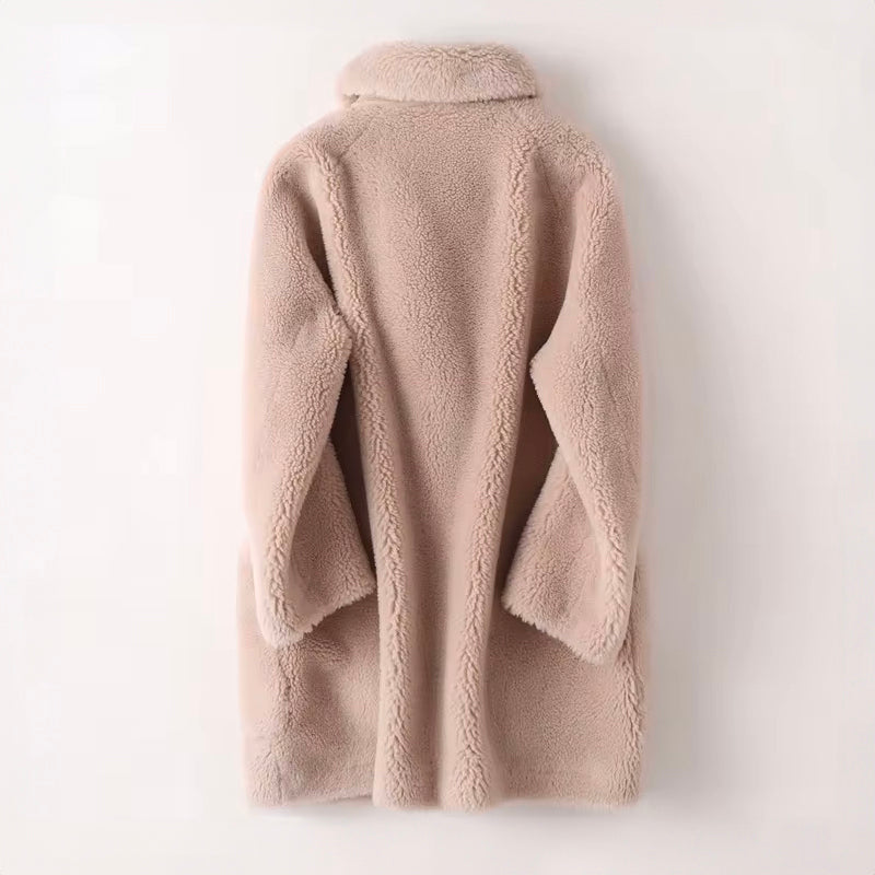 Léa elegant faux fur shearling coat