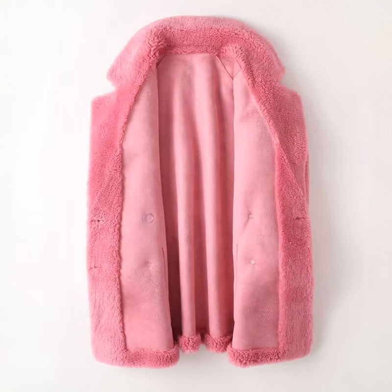 Léa elegant faux fur shearling coat