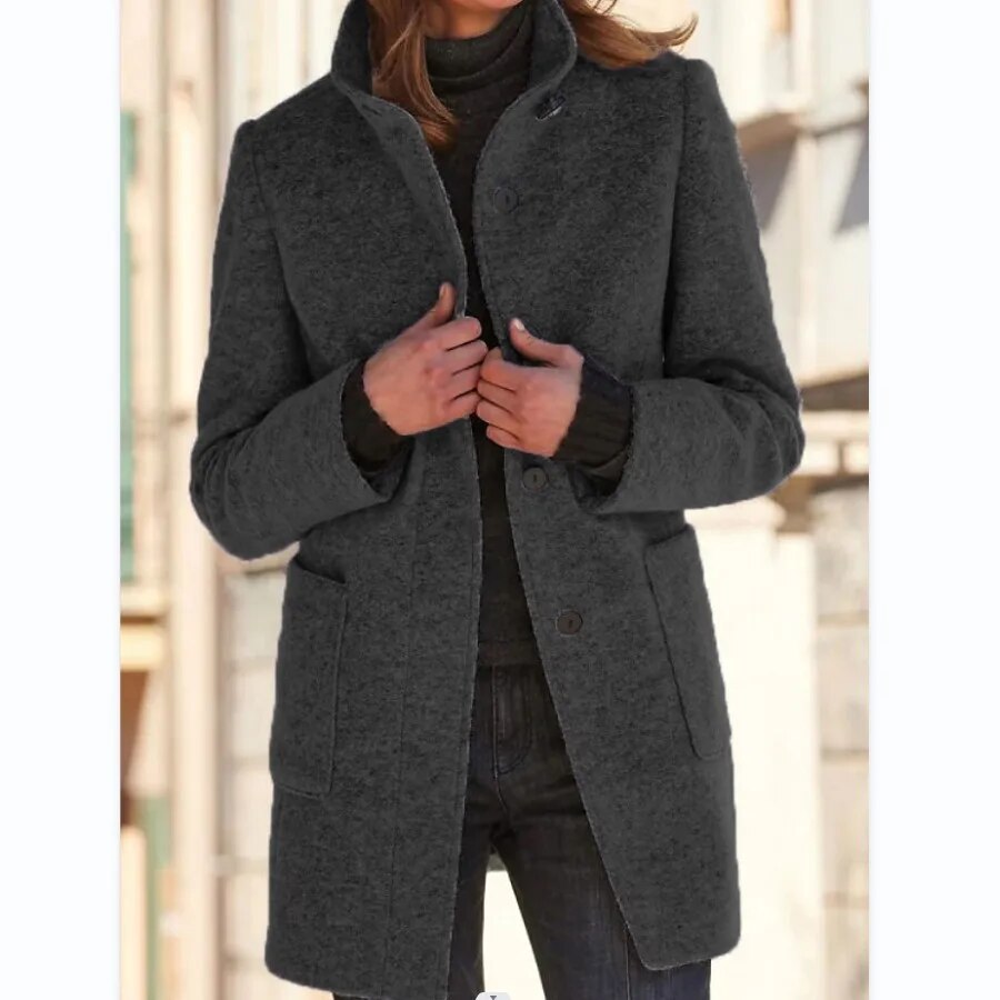 Sophie Elegant and Soft Winter Coat Wool Effect