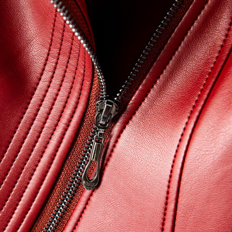 Elegant and structured vegan leather jacket by Sophie