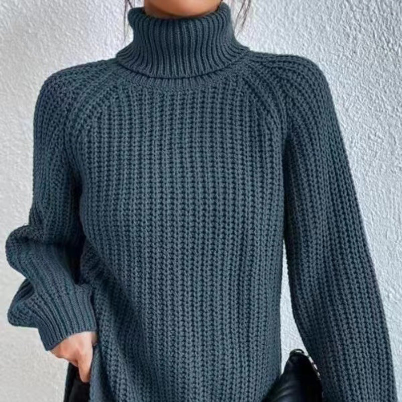 Pull Col Haut Roulé en Laine