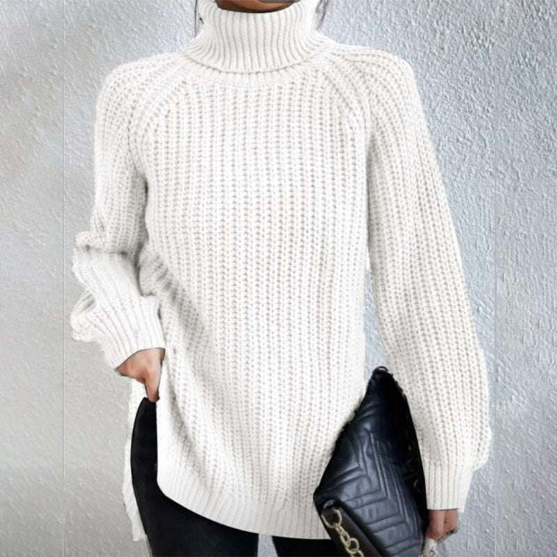 Pull Col Haut Roulé en Laine