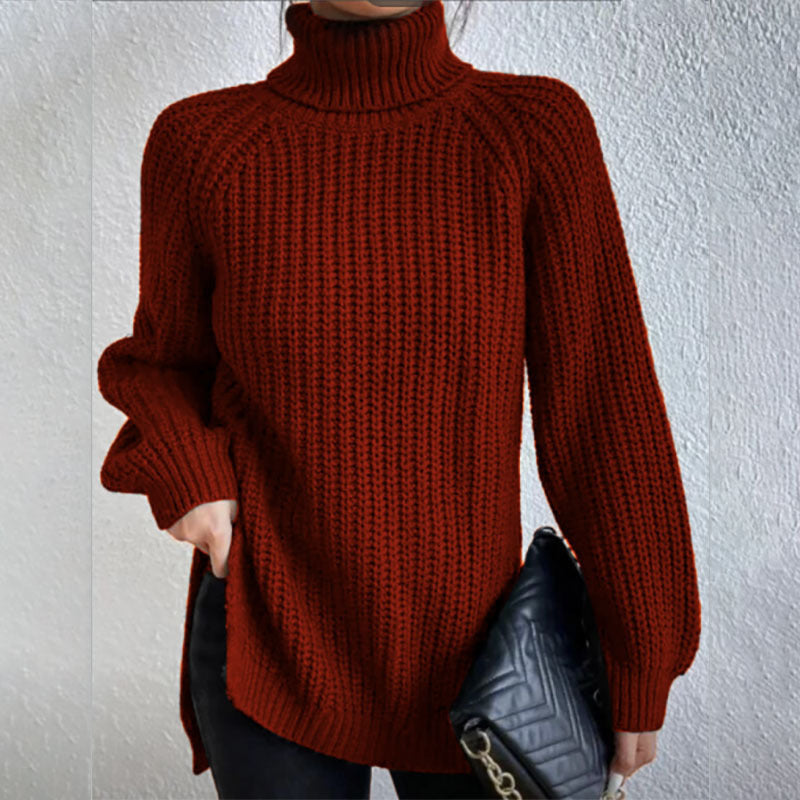 Pull Col Haut Roulé en Laine