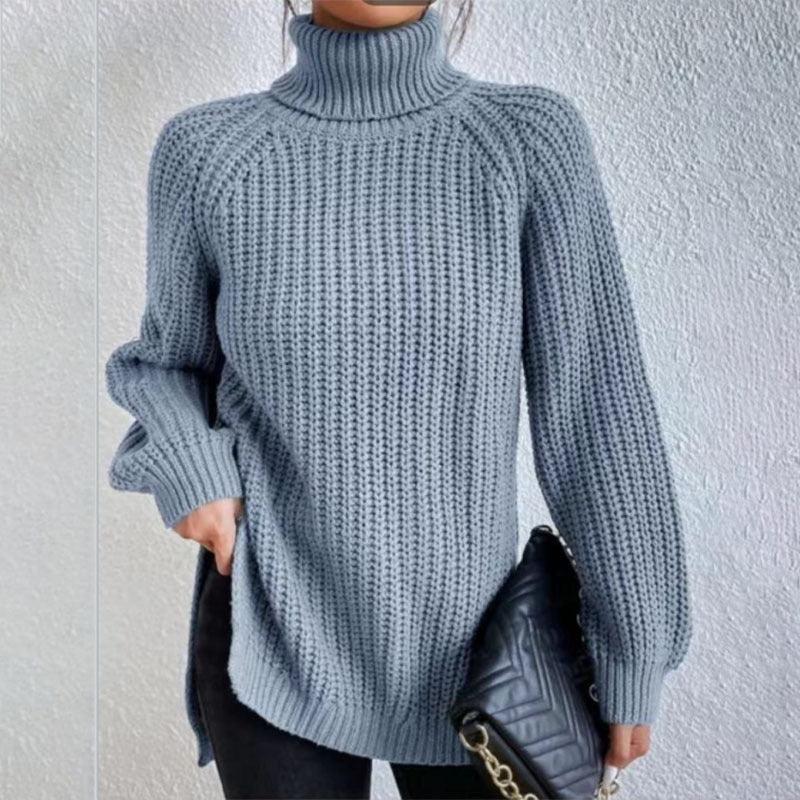 Pull Col Haut Roulé en Laine
