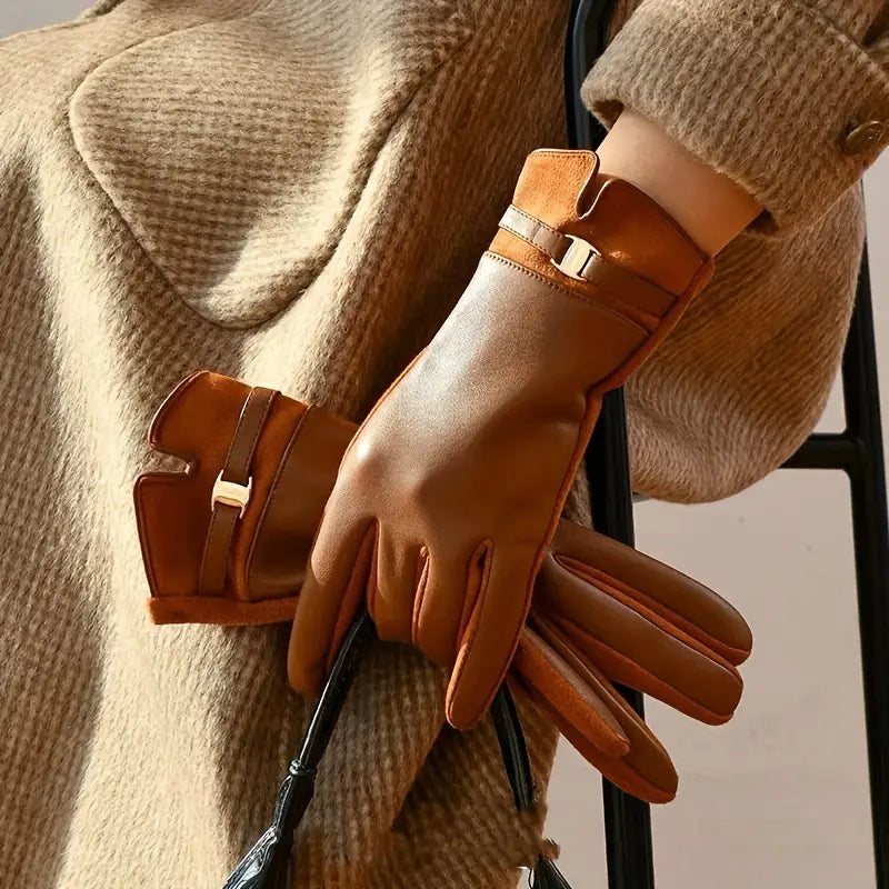 Léa Waterproof and Warm Synthetic Leather Gloves
