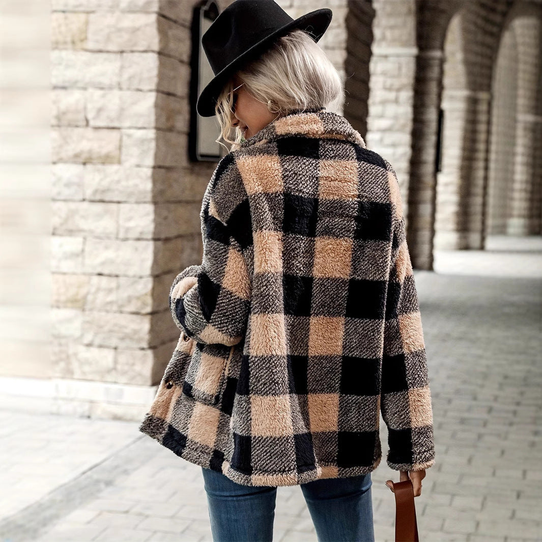 Casual Plaid Coat – Warmth and Style Combined