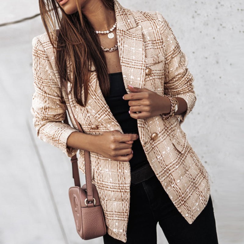 Léonie Classic and Structured Checkered Blazer