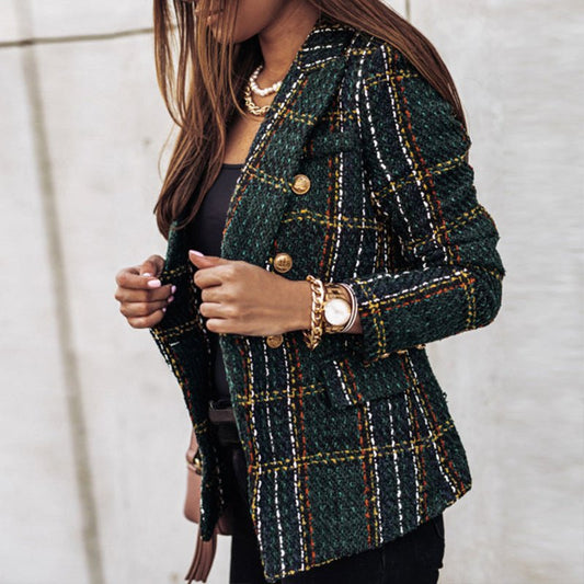 Léonie Classic and Structured Checkered Blazer