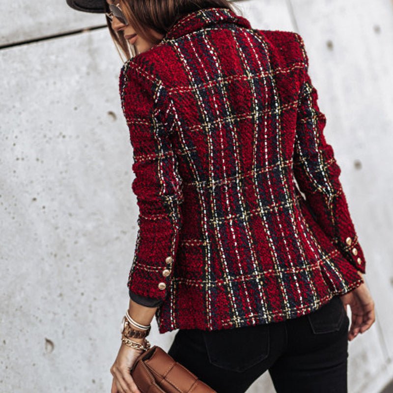 Léonie Classic and Structured Checkered Blazer