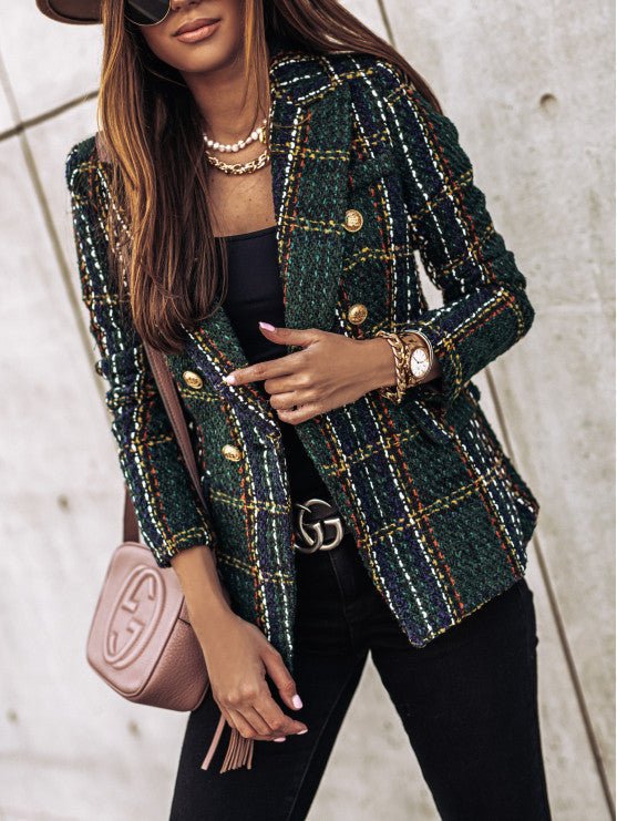 Léonie Classic and Structured Checkered Blazer