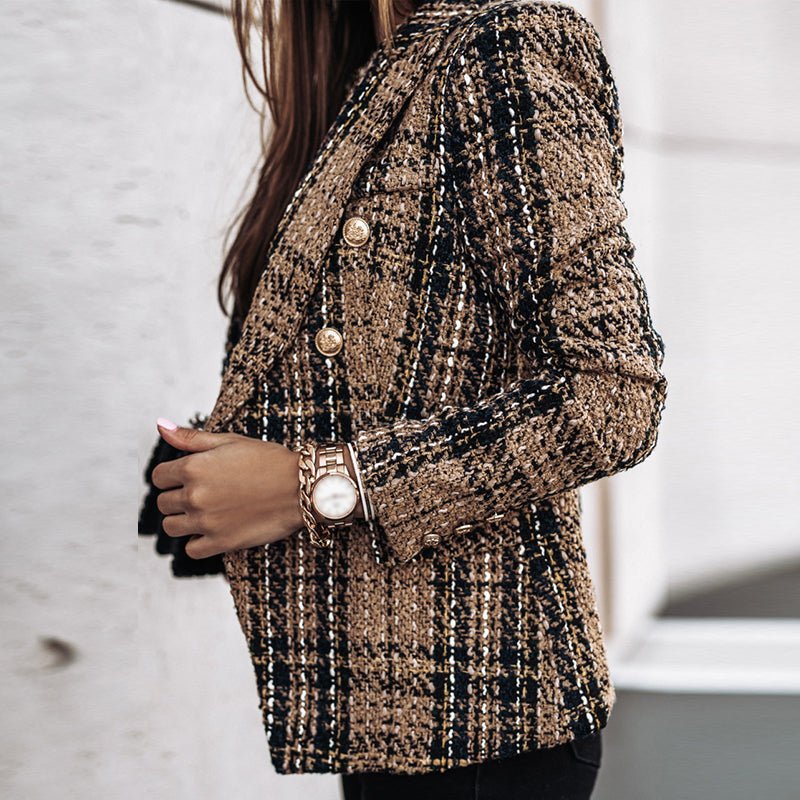 Léonie Classic and Structured Checkered Blazer