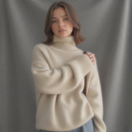 Oversized Roll Neck Cashmere Sweater