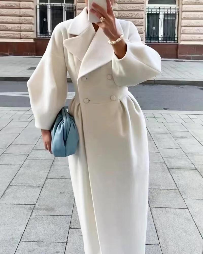 Manteau Vintage Long à Manches Lanternes