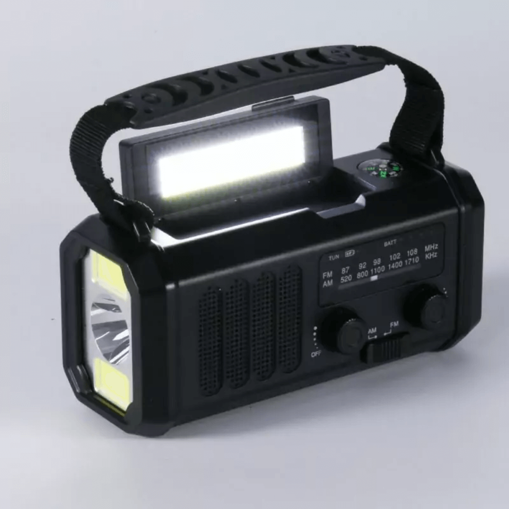 PowerMate – Radio d’Urgence 10,000mAh avec Solaire, Manivelle et Power Bank