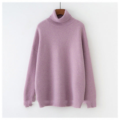 Pull Col Roulé Décontracté d'Automne